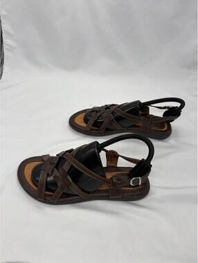 B.O.C Brown Leather Sling Back Strap Sandals Sz 7M Mint Excellent